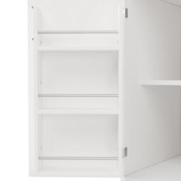 Abrihome Led Sideboard Cabinet 120X40X188Cm White: 4 Doors, 2 Drawers, Snack Rack & Drink Holders, Kitchen Buffet Storage - thumbnail 8