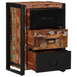 Berkfield Drawer Cabinet Multicolour 50X35X70 Cm Solid Wood Reclaimed - thumbnail 3