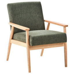 Wyld And Coco 3-Piece Retro Living Room Set In Green And Light Brown With Wooden Frame And Curved Arms - thumbnail 4