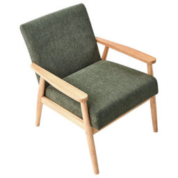 Wyld And Coco 3-Piece Retro Living Room Set In Green And Light Brown With Wooden Frame And Curved Arms - thumbnail 7