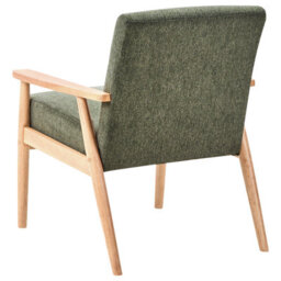 Wyld And Coco 3-Piece Retro Living Room Set In Green And Light Brown With Wooden Frame And Curved Arms - thumbnail 6