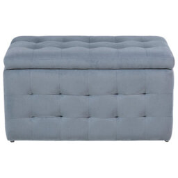 Wyld And Coco Novalux Grey Velvet Tufted Storage Ottoman Bench, 72 X 42 X 40 Cm - thumbnail 4