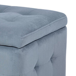 Wyld And Coco Novalux Grey Velvet Tufted Storage Ottoman Bench, 72 X 42 X 40 Cm - thumbnail 6