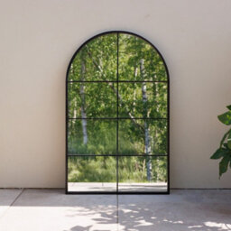 Primrose Round Arch Garden Mirror Metal Frame Glass Illusion Mirror 110Cm - thumbnail 2