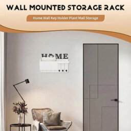 White Wall Mounted Key Holder With 7 Hooks & Mail Shelf - thumbnail 4