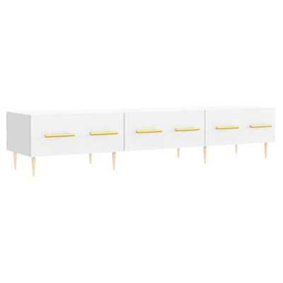 Berkfield Sturdy Tv Cabinet White 150X36X30 Cm Engineered Wood - image 1
