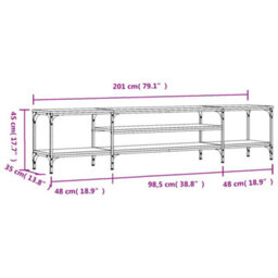 Walplus Tv Cabinet Sonoma Oak 201X35X45 Cm Engineered Wood&iron - thumbnail 9