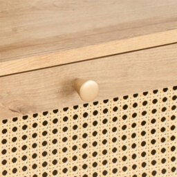 Swish Furniture Manila Oak Rattan Compact 1 Door 3 Drawer Sideboard Living Dining Room Storage Furniture - thumbnail 7