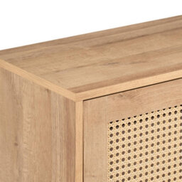 Swish Furniture Manila Oak Rattan Compact 1 Door 3 Drawer Sideboard Living Dining Room Storage Furniture - thumbnail 9