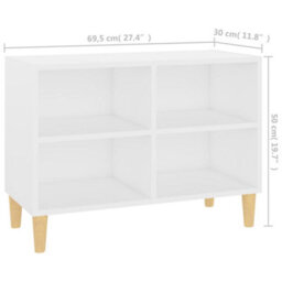 Vidaxl Tv Cabinet With Solid Wood Legs White 69.5X30X50 Cm - thumbnail 6