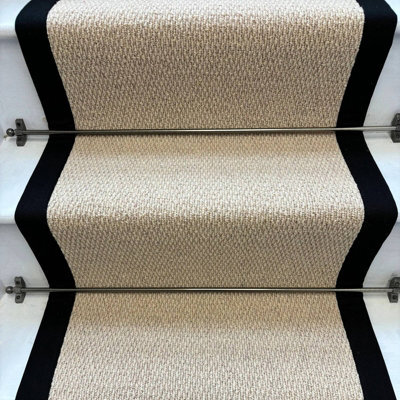 RainbowHome Kalahari Caramel Stair Runner With 100% Cotton Black Border 55 700 - image 1