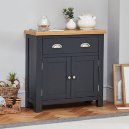 The Furniture Market Cotswold Charcoal Grey Painted Small Compact Sideboard - thumbnail 1