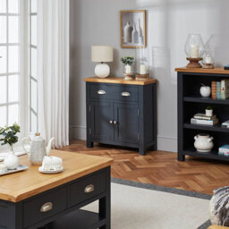The Furniture Market Cotswold Charcoal Grey Painted Small Compact Sideboard - thumbnail 3