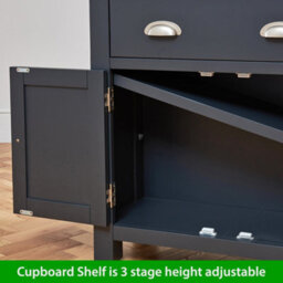 The Furniture Market Cotswold Charcoal Grey Painted Small Compact Sideboard - thumbnail 4