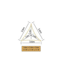 Kookaburra 3.6M Triangle Waterproof Orange Garden Patio Sun Shade Sail Canopy 98% Uv Block With Free Rope - thumbnail 5