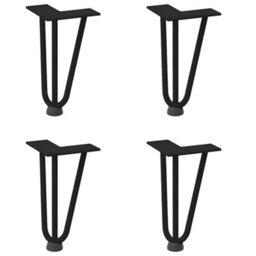 Berkfield Hairpin Legs For Coffee Table 4 Pcs Black 20 Cm Solid Steel - thumbnail 2