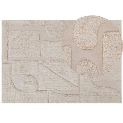Beliani Rug Diyadin Beige 160 X 230 Cm Cotton - image 1