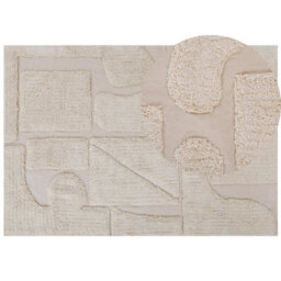 Beliani Rug Diyadin Beige 160 X 230 Cm Cotton - thumbnail 1