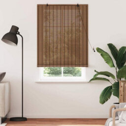 Berkfield Modern Window Blind With Curtains Manual Brown 100 X 220 Cm Bamboo - thumbnail 3