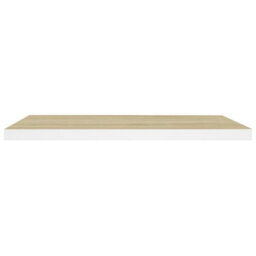 Berkfield Floating Wall Shelf Oak And White 80X23.5X3.8 Cm Mdf - thumbnail 4