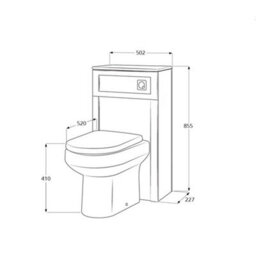 Homestylestore Light Grey 400mm Bathroom Vanity Unit And Wc Unit With Square Back To Wall Toilet Pan And Chrome T Bar Handle - thumbnail 4