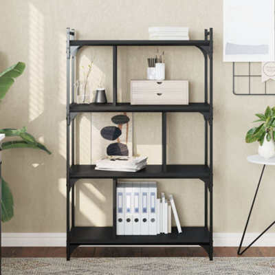 Berkfield Bookcase 4-Tier Black 76X32X123 Cm Engineered Wood - image 1