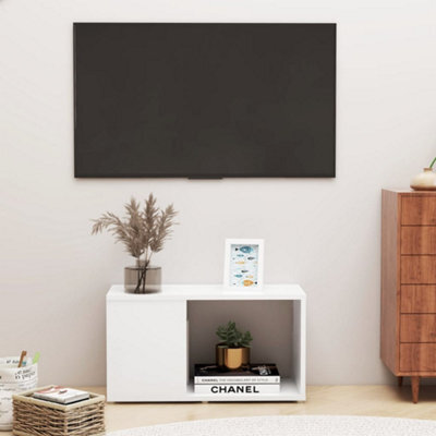 Berkfield Tv Cabinet White 60X24X32Cm Engineered Wood - image 1