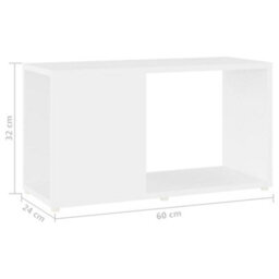Berkfield Tv Cabinet White 60X24X32Cm Engineered Wood - thumbnail 7