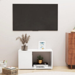 Berkfield Tv Cabinet White 60X24X32Cm Engineered Wood - thumbnail 1