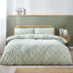 Catherine Lansfield Forest Blossom Reversible Duvet Cover Set With Pillowcases Green - thumbnail 2