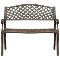Berkfield Garden Bench 102 Cm Cast Aluminium Bronze - thumbnail 3