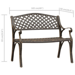 Berkfield Garden Bench 102 Cm Cast Aluminium Bronze - thumbnail 7