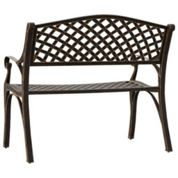 Berkfield Garden Bench 102 Cm Cast Aluminium Bronze - thumbnail 5