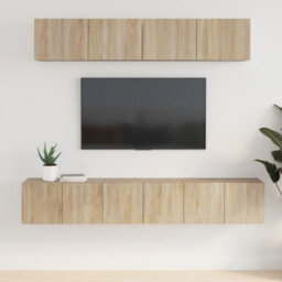 Berkfield 5 Piece Tv Cabinet Set Sonoma Oak Engineered Wood - thumbnail 1
