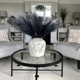 Hill Interiors Grey Large Faux Pampas Grass Stem - thumbnail 2