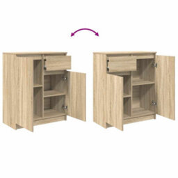 Berkfield Sideboard With Drawer Sonoma Oak 71X35X84 Cm Engineered Wood - thumbnail 9