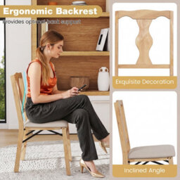 Gainoom Set Of 2 Folding Beige Dining Chairs Space-Saving Upholstered Kitchen Chair With Soft Padded Seat Cushion - thumbnail 9
