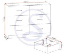 Seconique Dakota 6 Drawer Chest Of Drawers White - thumbnail 3