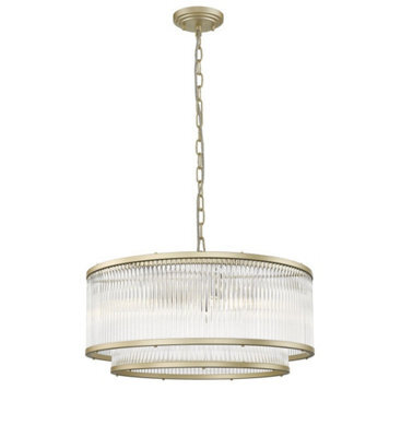Luminosa Lighting Luminosa Antigua 6 Light Gold Crystal Pendant Ceiling Light