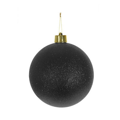 Glitter Shatterproof Bauble 20Cm - Black - image 1