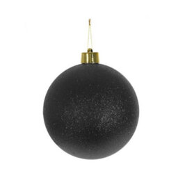 Glitter Shatterproof Bauble 20Cm - Black - thumbnail 2