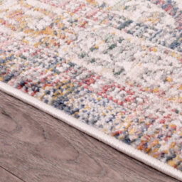 White Yellow Traditonal Abstract Floral Rug Easy To Clean Dining Room-80Cm X 150Cm - thumbnail 4
