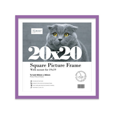 "20X20"" Purple Picture Frame - 20X20"" Square Frame With 19X19"" Mount For 20X20""/19X19"" Pictures Moderrn Style Thin Edge, 1 Pack" - image 1