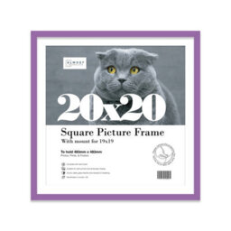 "20X20"" Purple Picture Frame - 20X20"" Square Frame With 19X19"" Mount For 20X20""/19X19"" Pictures Moderrn Style Thin Edge, 1 Pack" - thumbnail 1