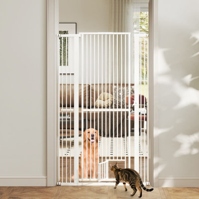 Costway 171Cm Extra Tall Pet Gate Heavy-Duty Metal Cat Gate W/ 77Cm-104Cm Wide Opening - image 1