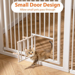 Costway 171Cm Extra Tall Pet Gate Heavy-Duty Metal Cat Gate W/ 77Cm-104Cm Wide Opening - thumbnail 6