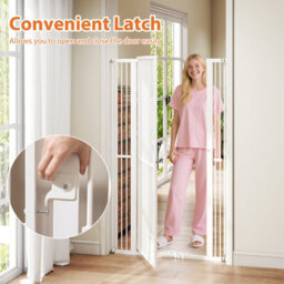 Costway 171Cm Extra Tall Pet Gate Heavy-Duty Metal Cat Gate W/ 77Cm-104Cm Wide Opening - thumbnail 8