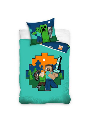 Minecraft Ready To Survive Single Duvet Cover And Pillowcase Set - European Size