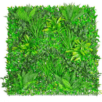 Primrose Artificial Mixed Plants Green Garden Wall Patio Hedge 2 Panels 1M X 1M - image 1