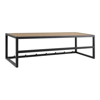 Furniture To Go Seaford Black Metal Coat Rack With Oak Top - image 1
